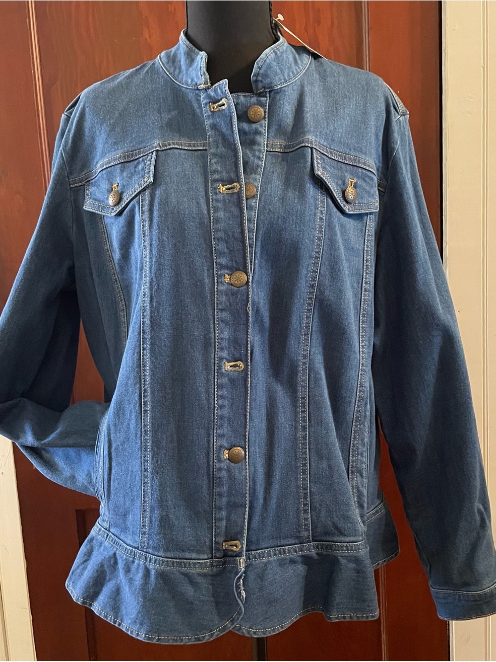 Coldwater Creek,Peblum,Stretch Denim Jacket,Sz 1X Medium Wash,Casual FeminineNWT - Picture 11 of 13